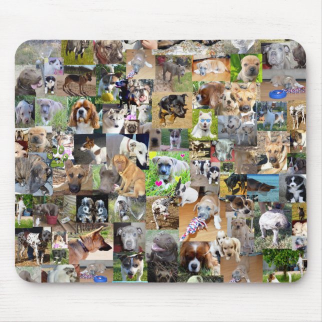 Tapis De Souris Collage photo de chien, (Devant)