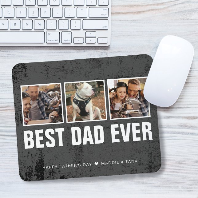 Tapis De Souris Collage photo de Keepsaké Best Papa Ever Fête des  (Keepsake Best Dad Ever Father's Day Photo Collage Mouse Pad)