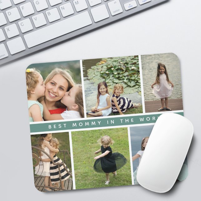 Tapis De Souris Collage photo de maman moderne (Modern Best Mommy Photo Collage Mouse Pad)