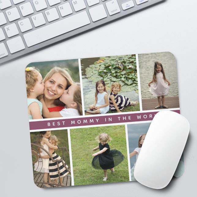 Tapis De Souris Collage photo de maman moderne (Modern Best Mommy Photo Collage Mouse Pad)