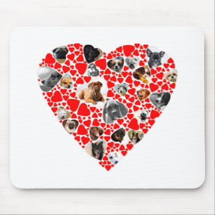 Tapis De Souris Collage photo de Valentine Heart Dog