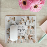 Tapis De Souris Collage Photo Grey We Love You Grand-mère Best Gif<br><div class="desc">"Collage Photo Grey We Love You Grandma Best Gift" est probablement une description d'un cadre photo ou d'affichage qui comporte un collage de photos dans les tons gris avec les mots "We Love You Grandma" affiché en évidence. Cela ferait un cadeau réfléchi et sentimental pour une grand-mère à une occasion...</div>