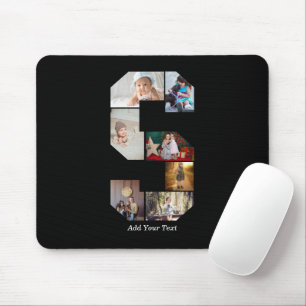 Tapis De Souris Collage photo Lettre Noir et Blanc S