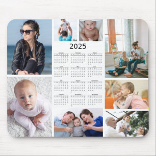 Tapis De Souris Collage photo personnalisé 8 Calendrier 2025 Mouse