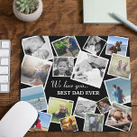 Tapis De Souris Collage photo personnalisé de 17 papa | FÊTE DES P<br><div class="desc">Créez votre propre cadeau unique pour la fête des pères avec ce tapis de souris photo personnalisé,  avec 17 photos carrés de votre choix,  et un modèle texte facile à personnaliser. Fait également un grand cadeau pour les papas et les grands-ads à l'anniversaire ou noël.</div>