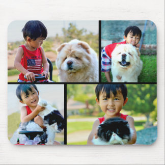 Tapis De Souris Collage photo personnalisé Mousepad Ajouter vos 4