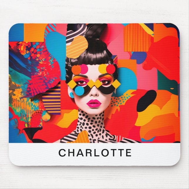 Tapis De Souris Collage photo Pop Art (Devant)