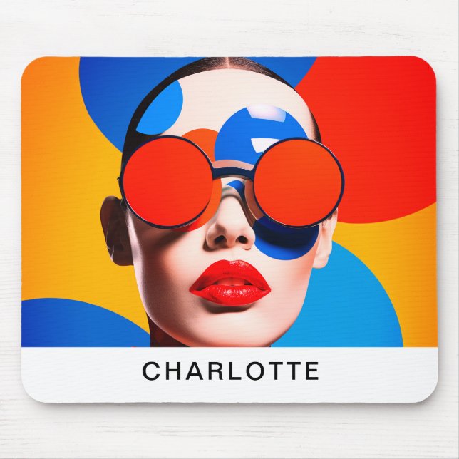 Tapis De Souris Collage photo Pop Art (Devant)