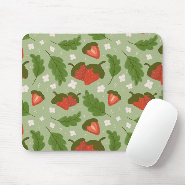 Tapis De Souris Collection de Motifs de paniers de fruits - Fraise (Avec souris)