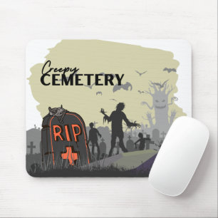 Tapis De Souris Collection de timbres d'Halloween "Cimetière Dépla