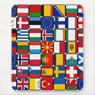 Tapis De Souris Collection internationale de drapeaux, drapeaux du