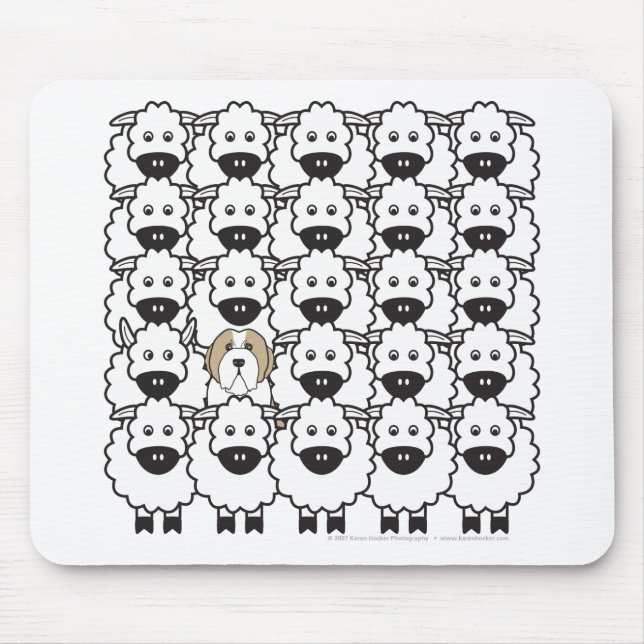Tapis De Souris Colley barbu chez les moutons (Devant)