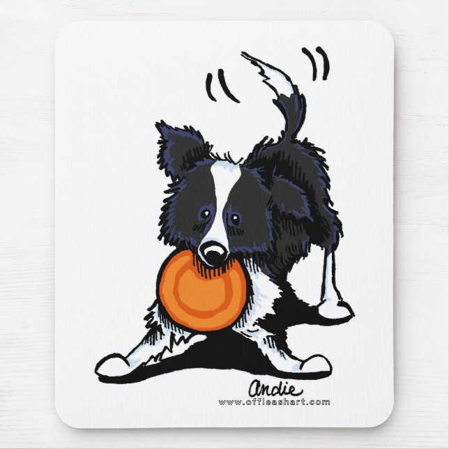 Tapis De Souris Collie frontalier en jeu (Devant)