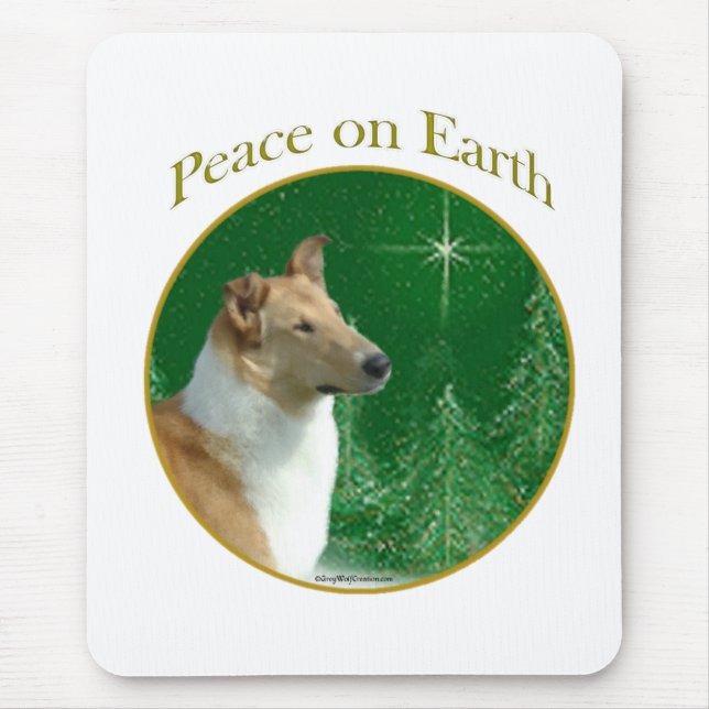 Tapis De Souris Collie Paix sur Terre (Devant)