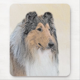 Tapis De Souris Collie (Rough) Painting - Cute Original Dog Art