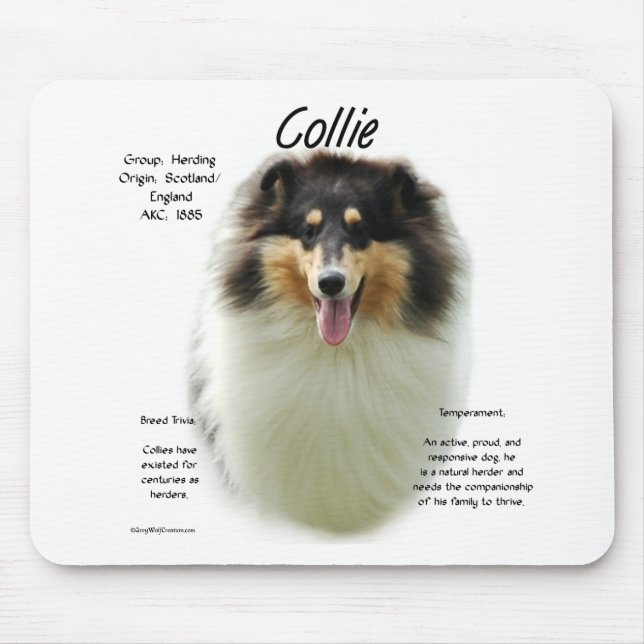 Tapis De Souris Collie (tri rude) Conception de l'histoire (Devant)
