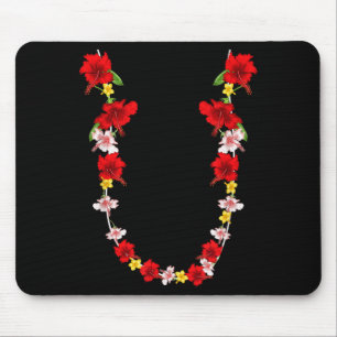 Tapis De Souris Collier de fleurs hawaïennes Trocal Fleurs d'été L