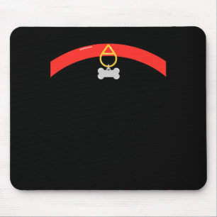 Tapis De Souris Collier Tag Os en forme d'empreinte de patte Hallo