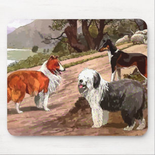 Tapis De Souris Collies peintes vintages Pad de souris