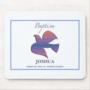 Tapis De Souris Colombe de baptême adulte personnalisable
