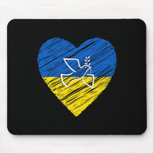 Tapis De Souris Colombe de la paix en Ukraine Amour Arrêter la gue
