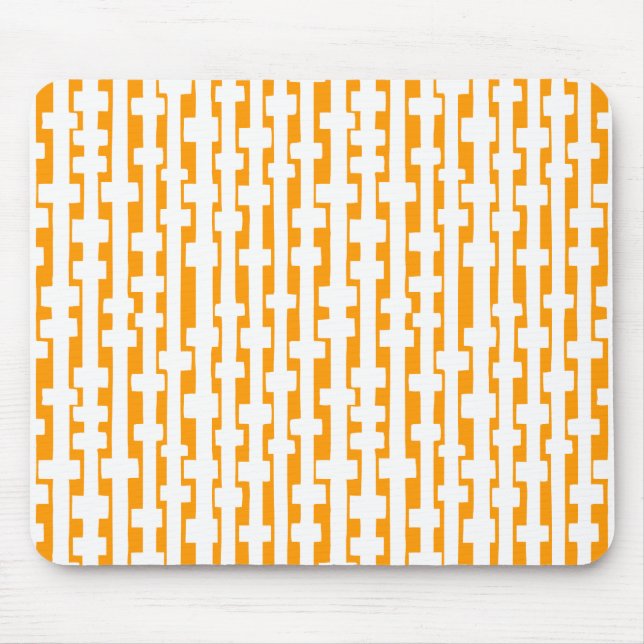 Tapis De Souris Colonnes Abstraites - Blanc sur Lt Orange (Devant)