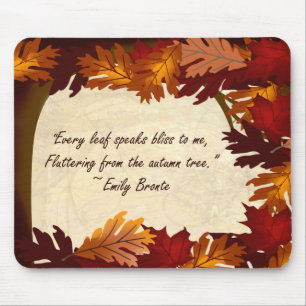 Tapis De Souris Colonnes d'automne Arbre Feuille Bronte Quote Mous
