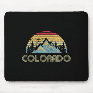 Tapis De Souris Colorado - Montagnes Rétro Vintage Nature Randonné