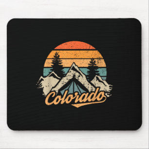 Tapis De Souris Colorado - Montagnes Rétro Vintage Nature Randonné