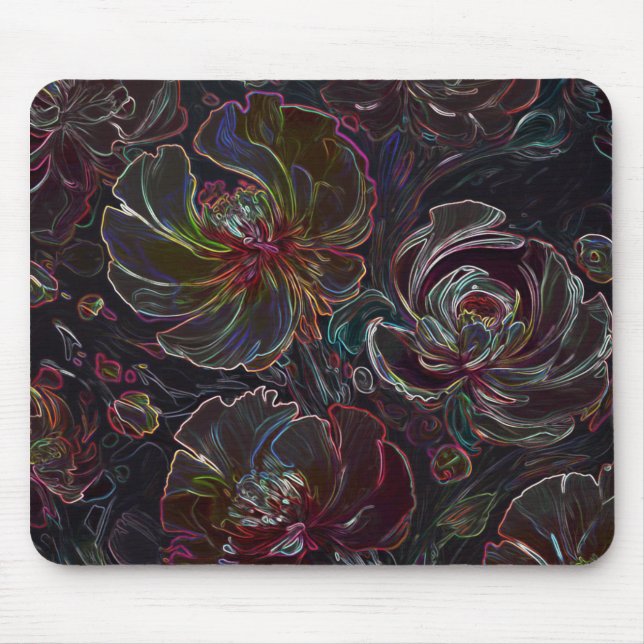 Tapis De Souris Coloré Abstrait Fleur Pad (Devant)