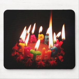 Tapis De Souris Coloré, bougies de "joyeux anniversaire" de LitC,