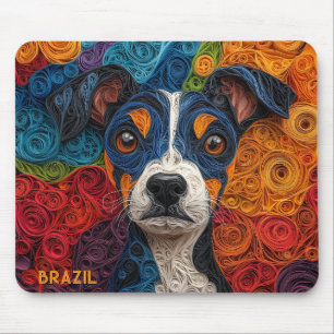 Tapis De Souris Coloré brésilien papier Terrier Quilling Portrait