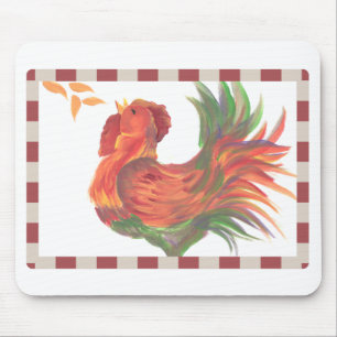 Tapis De Souris Coloré Country Crowing Coq Art
