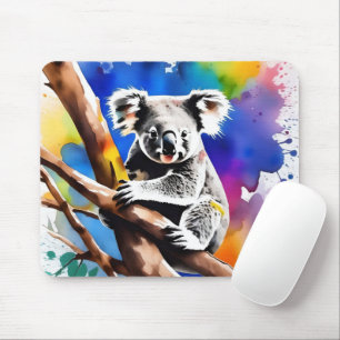 Tapis De Souris Coloré Koala Bear Aquarelle Splash,