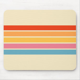 Tapis De Souris Coloré les années 70 80s Retro Racing Stripes
