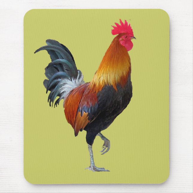 Tapis De Souris Coloré, Mousepad au coq (Devant)