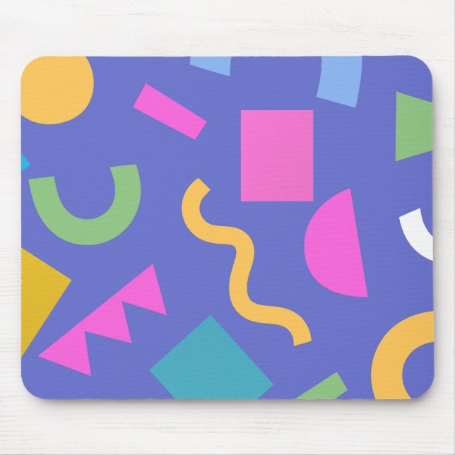 Tapis De Souris Colorful Abstract Geometric Memphis Style Pattern (Devant)