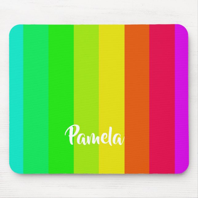 Tapis De Souris Colorful bright rainbow lines (Devant)
