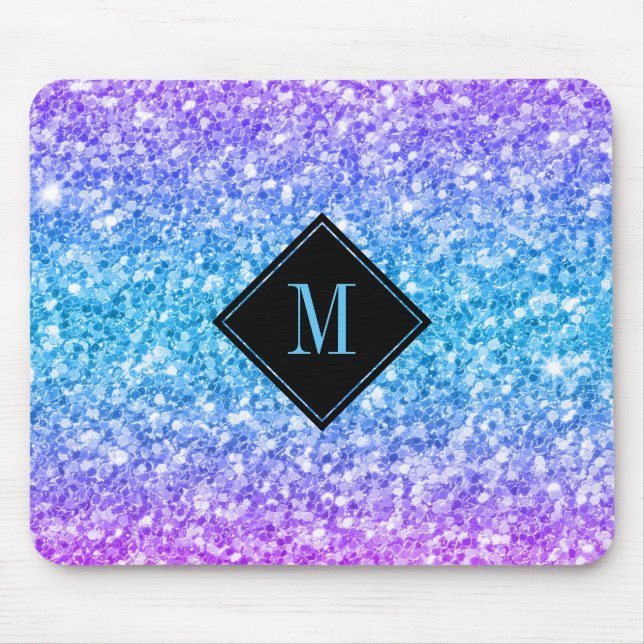 Tapis De Souris Colorful  Faux Glitter Monogram (Devant)