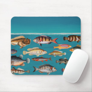 Tapis De Souris Colorful Fish Under Blue Ocean Water