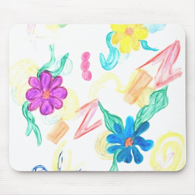 Tapis De Souris Colorful Floral Abstraction (Devant)