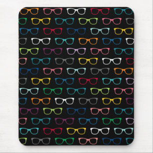 Tapis De Souris Colorful Glasses Pattern Black