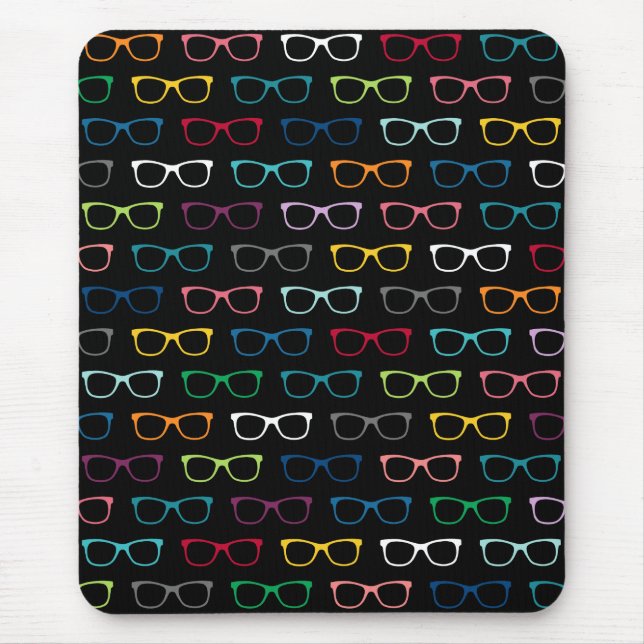 Tapis De Souris Colorful Glasses Pattern Black (Devant)