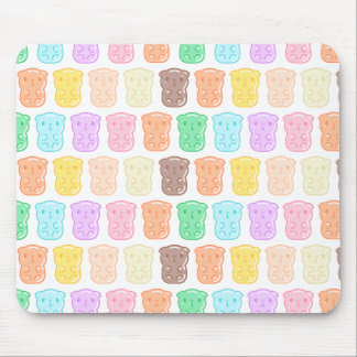 Tapis De Souris Colorful Guinea pig shape gummy candies pattern