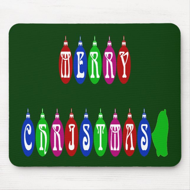Tapis De Souris Colorful Merry Christmas Ornament (Devant)