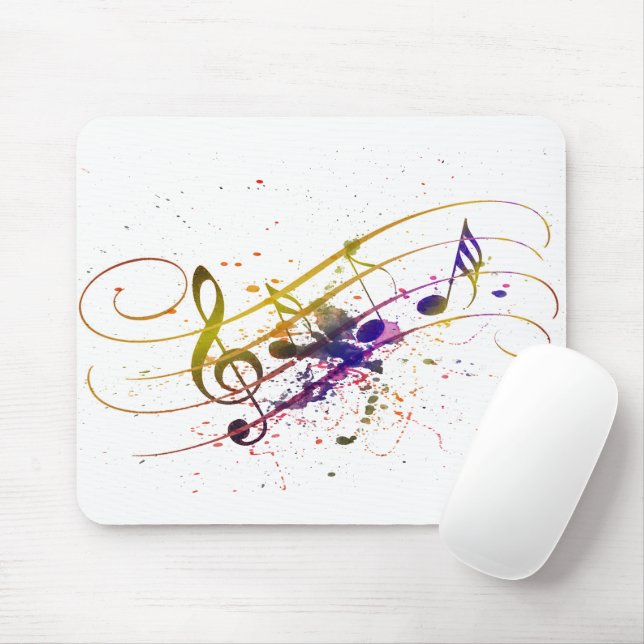 Tapis De Souris Colorful music splatter (Avec souris)