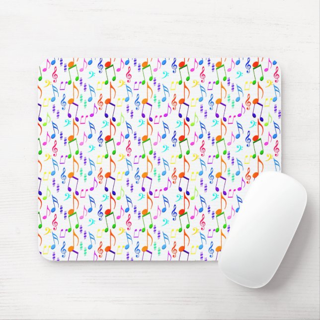 Tapis De Souris Colorful Music Symbole On White (Avec souris)