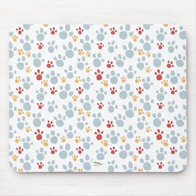 Tapis De Souris Colorful Paw Print Pattern (Devant)