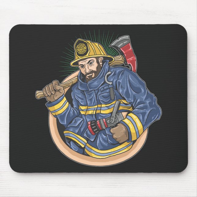 Tapis De Souris Colorful Professional Firefighter (Devant)