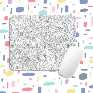 Tapis De Souris Colorie Moi•Motif Fleur de Camélia